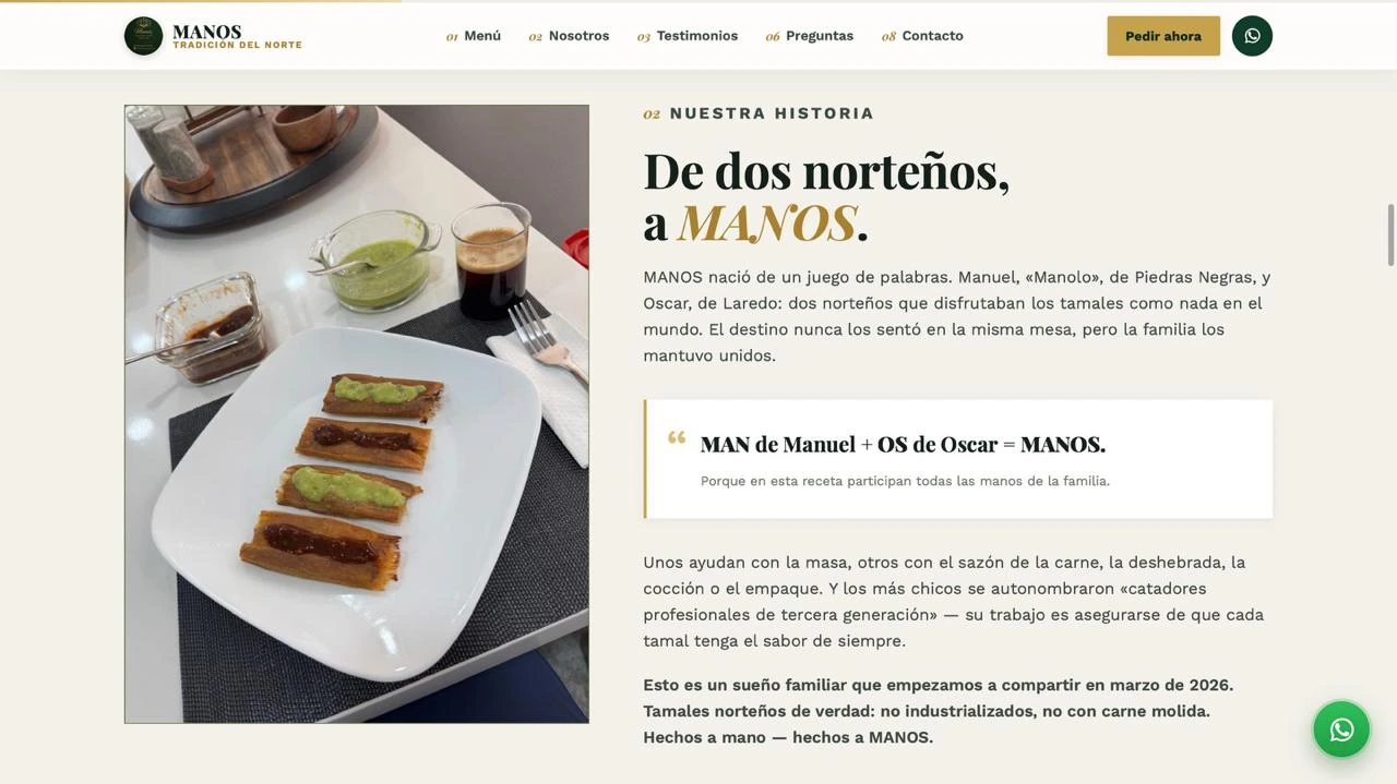 MAN de Manuel, OS de Óscar. Dos nombres unidos por una familia y una receta.